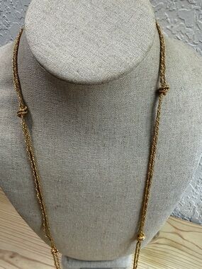 Avon Gold-Tone Long Knot Rope Necklace